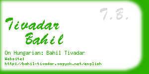 tivadar bahil business card